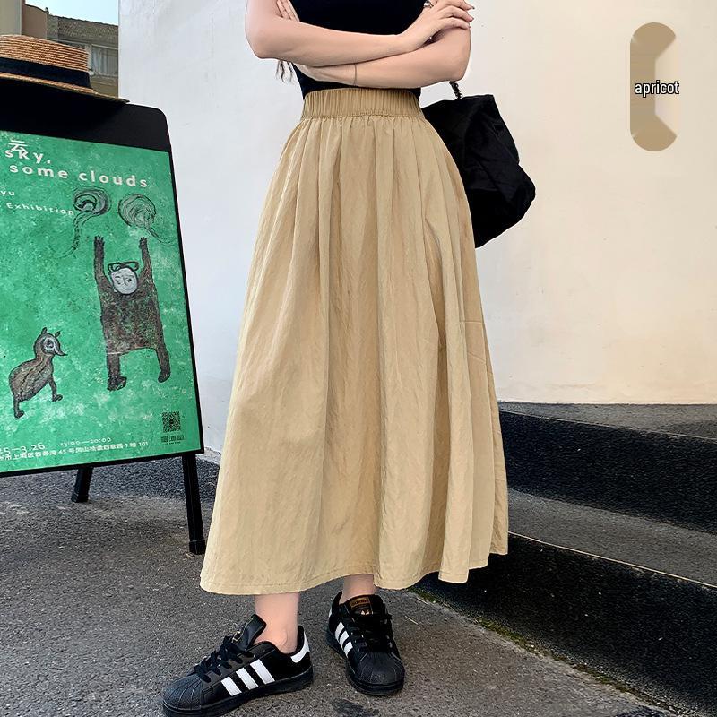 2026 Women's Retro French A-Line Knee-Length Umbrella Skirt