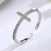 Elegant European-American Hip Hop Zircon Cross Ring