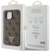Guess Guhcp15Sp4Tdpw Iphone 15 / 14 / 13 6.1 Brązowy/Brown Hardcase Leather 4G Triangle Strass