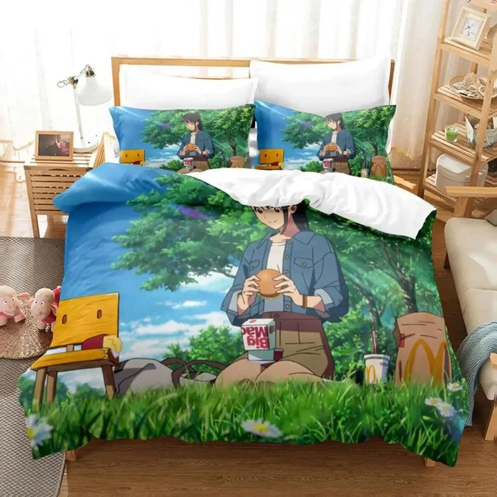 

Аниме Фильм Suzume No Tojimari Комплект постельного белья для мальчиков и девочек Twin Queen Size Пододеяльник Наволочка Кровать Детский Взрослый Домашний Текстиль 70x133cm 2pcs