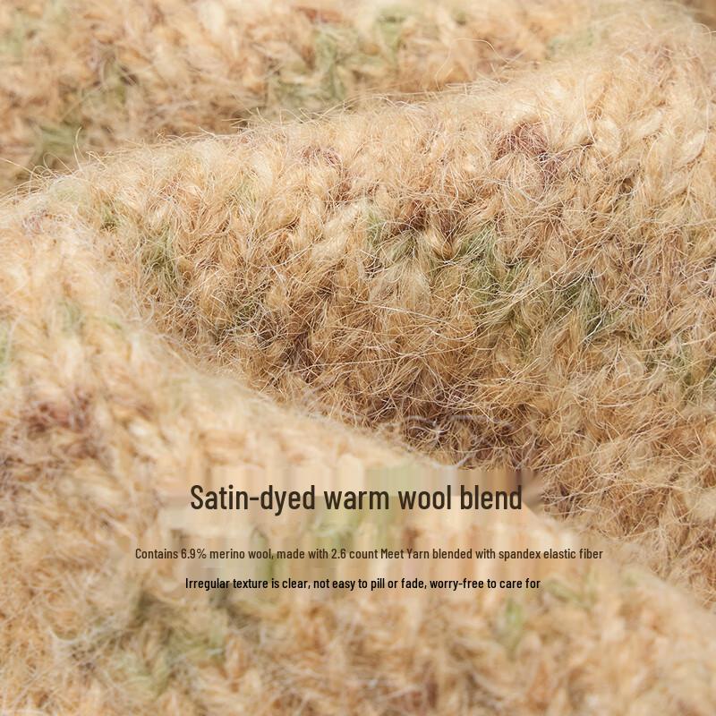 INMAN Women's Retro Satin-dyed Lapel Sweater