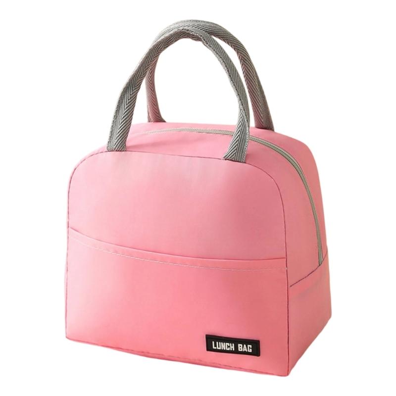 Stylish Insulated Lunch Bag Solid Color Casual Lunch Box Cooling Handbag for School Office or Outdoor Adventures