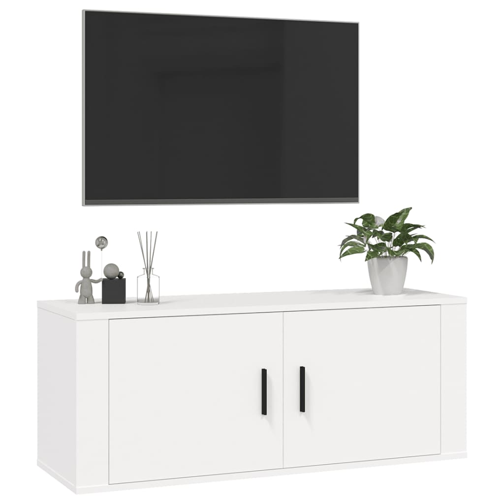 Wall Mounted TV Cabinet White 100 x 34.5 x 40 cm