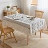 High-grade Embroidered Dining Table Cloth, Coffee Table Cotton and Linen Wind Fabric, Geometric Pattern French Embroidery, High-grade New Tablecloth