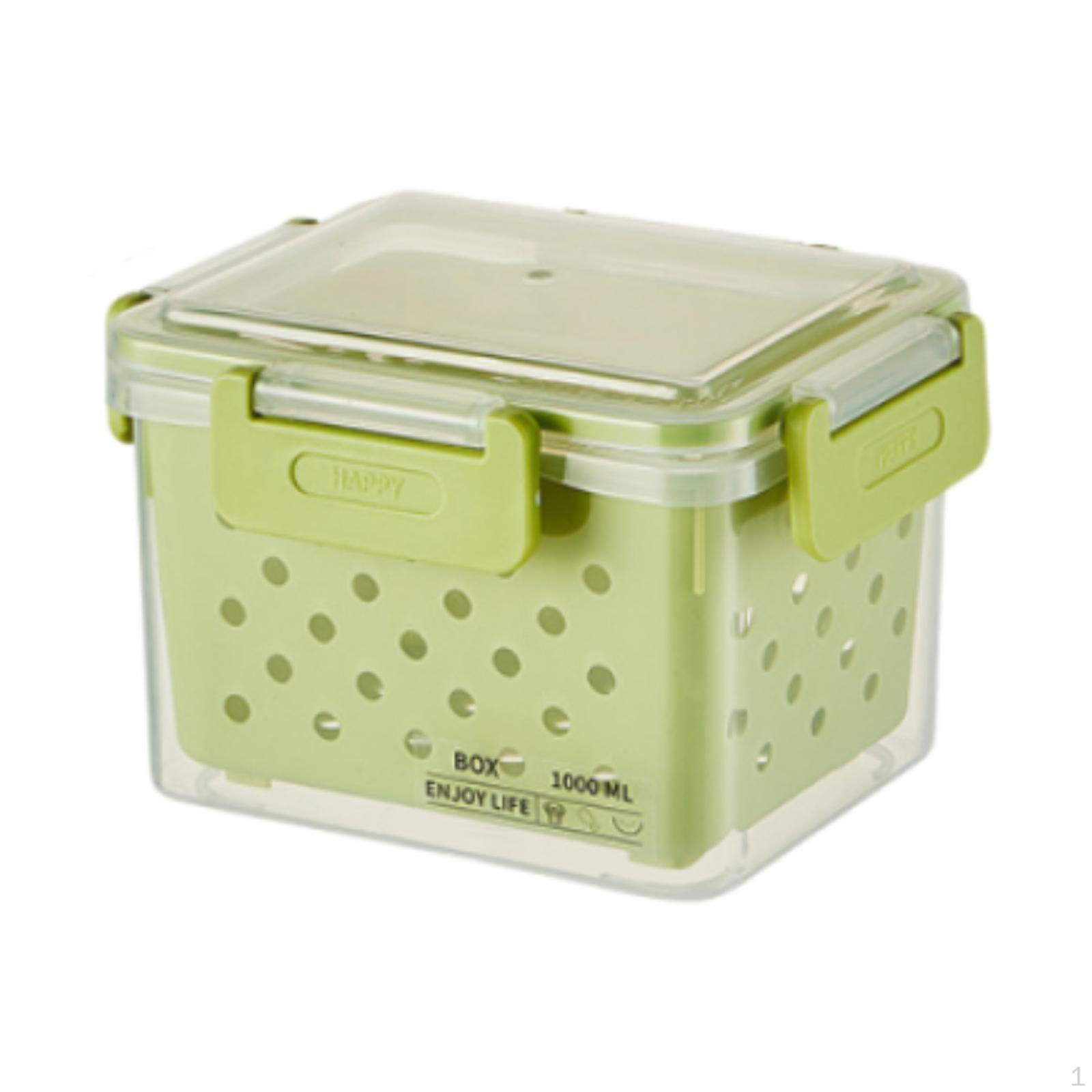 

Fruit Container for Fridge Food Storage Leakproof Airtight with Strainer Vegetable Fresh 12.5x9x10cm