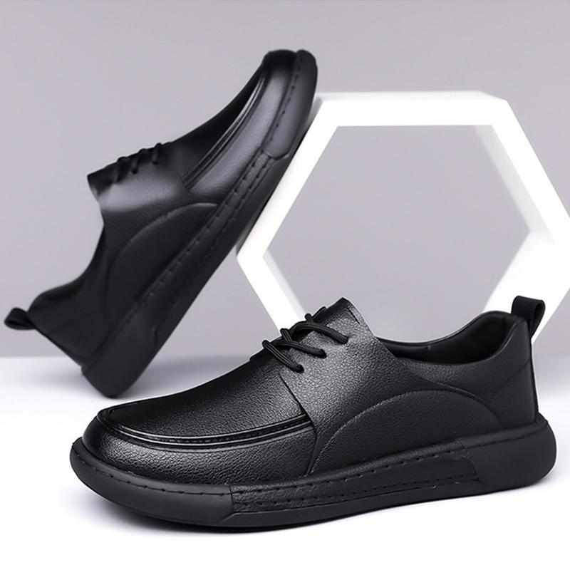 Fashion Men's Business Dress Leather Shoes Spring Autumn Style Casual Luxury British Trend Anti Slip Simple Daily Genuine Leather Shoes