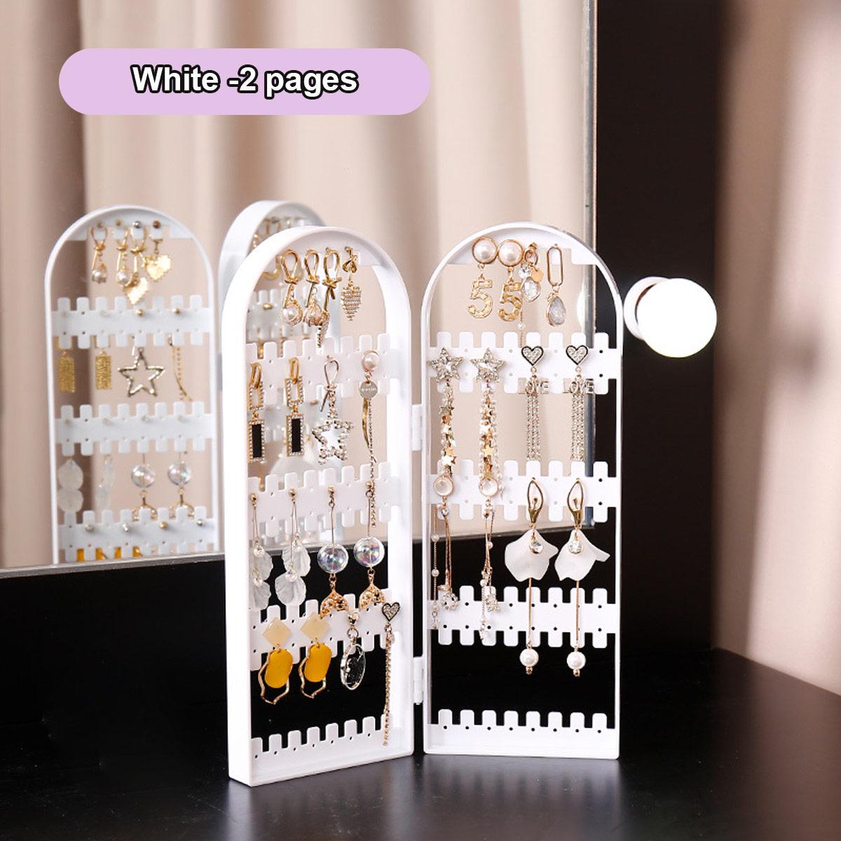 

1pc Foldable plastic earring stand, transparent earring display stand, jewelry storage hanger, women s jewelry storage box белый