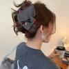 Fashion Polka Dot Cloth Triangle Hair Claw Cute Bowknot Large Shark Clip Fabric Korean Style Pearl Hairpin Daily