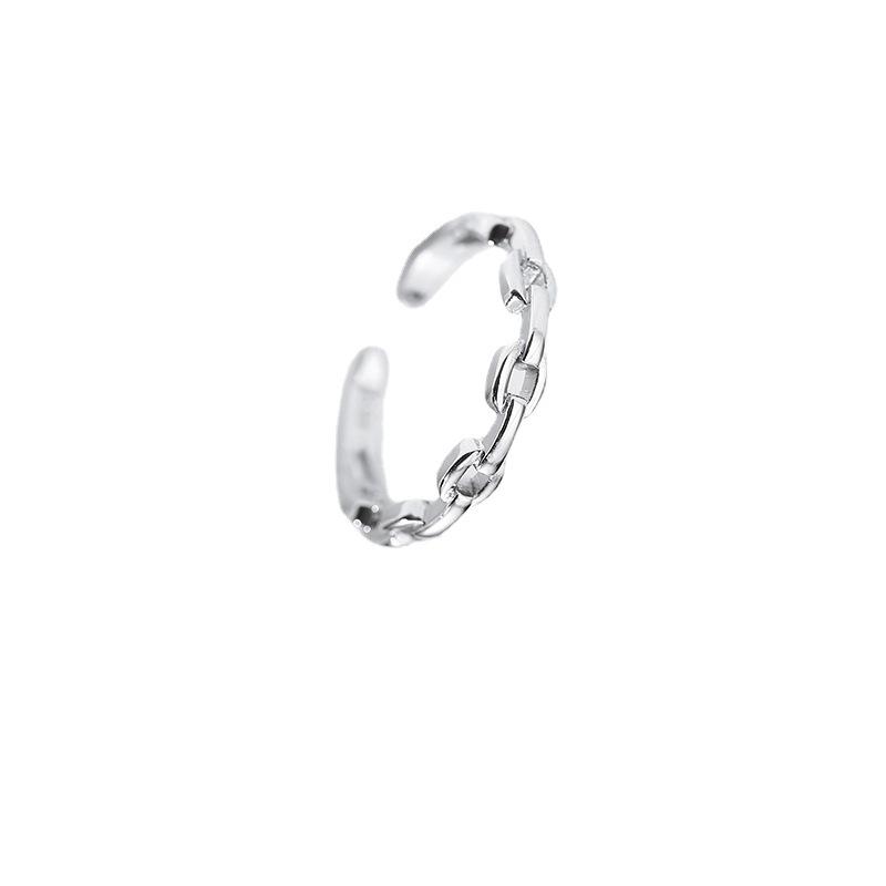 Korean Style Hollow Open Adjustable Women's Chain Ring - Trendy, Fashionable, Stackable Index Finger Ring