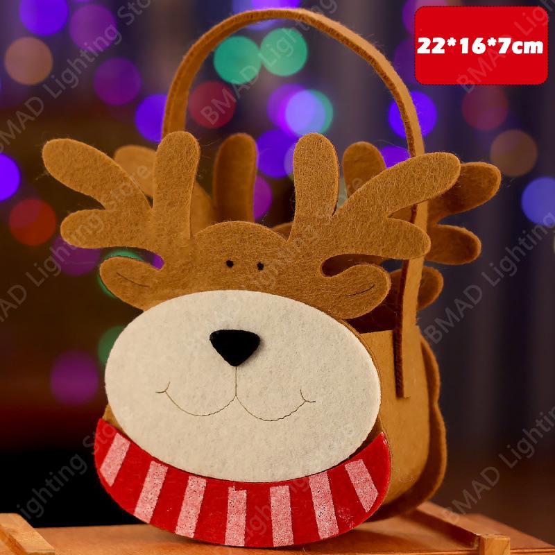 1/3/5/10PCS Merry Christmas Gift Bags Retro Santa Claus candy Felt Bags  Xmas Party Favor Bags DIY Christmas Eve apple bags