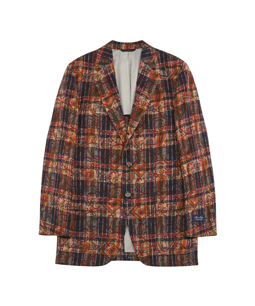 Brooks Brothers Traditional Fit Madras Print 3-Button Jacket (Brown) (Bbjsmm13624Es)