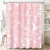 White Splatter Print Pink Shower Curtain For Bathroom Decoration Modern Style Waterproof Bath Liner With Metal Rings (One Size)