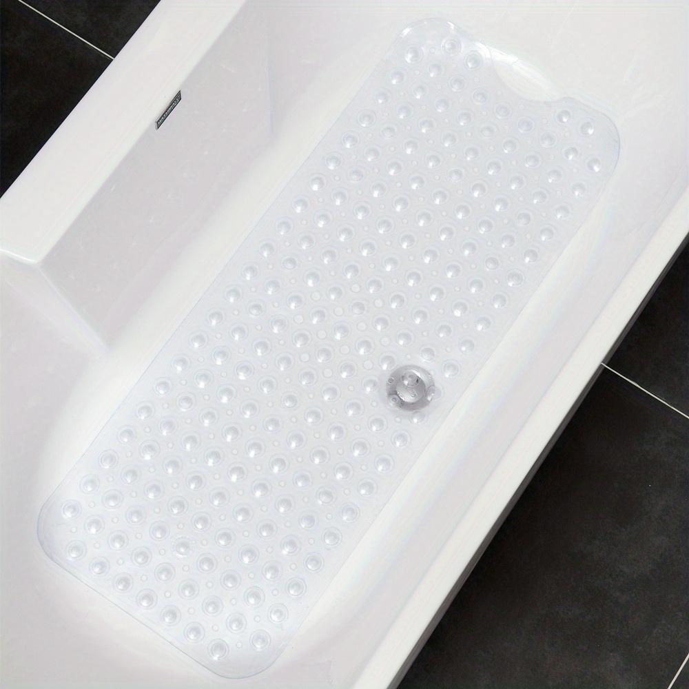 1Pc Non-slip Shower Mat Bathtub Mat with Drain Holes and Suction Cups Machine Washable Household Bathroom Shower Carpet Bathroom