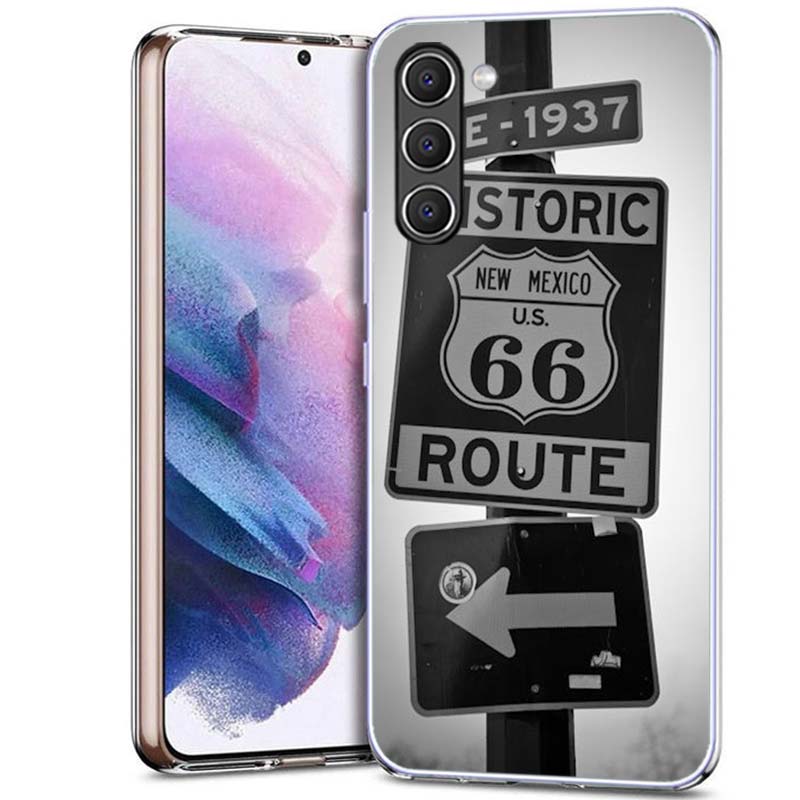 America Route 66 Phone Case for Samsung A54 A14 A24 A34 A17 A37 A57 A55 A35 A25 A15 A13 A23 A33 A53 A07 A05S A04S A03 A73 Galaxy