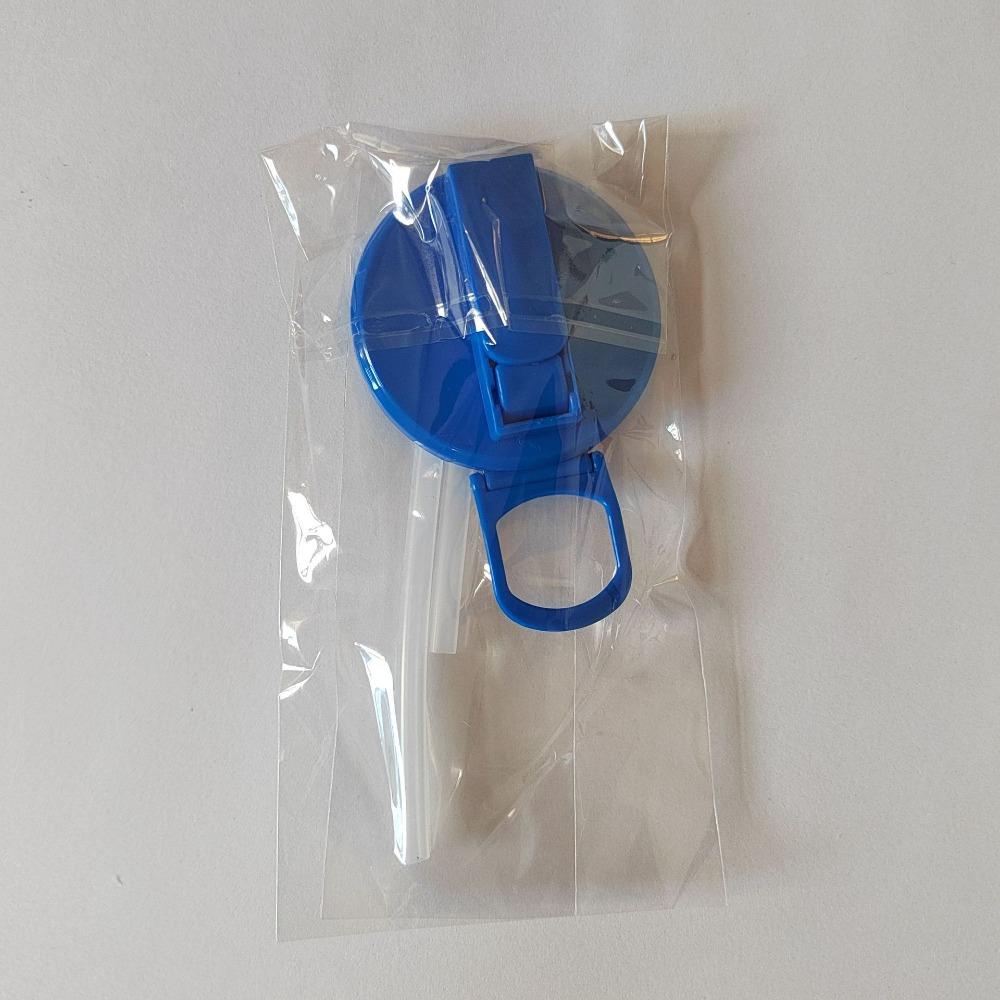 

Spill-proof Soda Can Lids Good Sealing Bottle Replacement Lid Drinking Tube Protects Humans Mouth синий