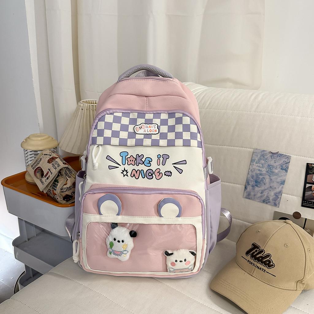 Schoolbag new schoolbag female cute bear backpack large capacity primary school students junior high school students high school students casual
