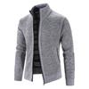 Autumn and Winter Fleece Thickened Large Size Sweater Jacket Stand-up Neck Cardigan Korean Version Casual Knitted Sweater Men's Coat