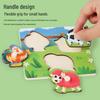 Montessori Wooden Peg Puzzle Board: Animal, Fruit & Vehicle Shape Recognition for Kids