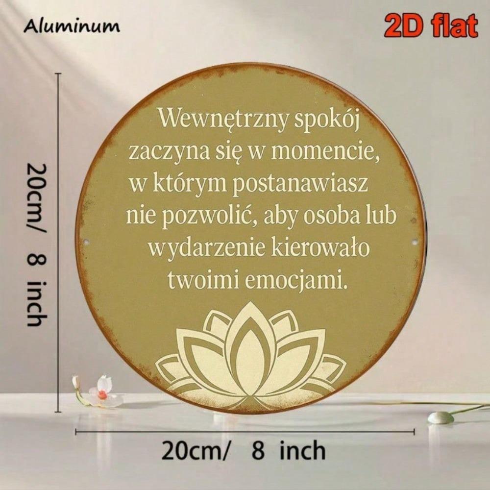 Vintage Round Metal Wall Art Meditation Sign Decor for Living Room