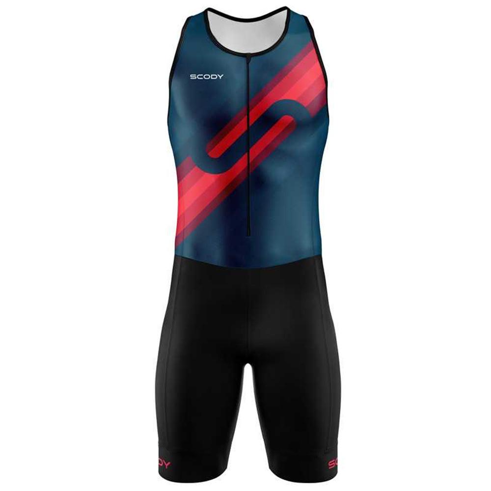 Men's Triathlon Suit Trisuit Race Skinsuit Cycling Speed Suit Sleeveless Jumpsuit Italian Quick Dry Padding Running Sets