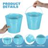PATIKIL Small Metal Buckets with 6 Pieces Mini Galvanized Colorful Easter Buckets for Party Blue 7"x6.4" Handles, Buckets, Crafts, Favors,