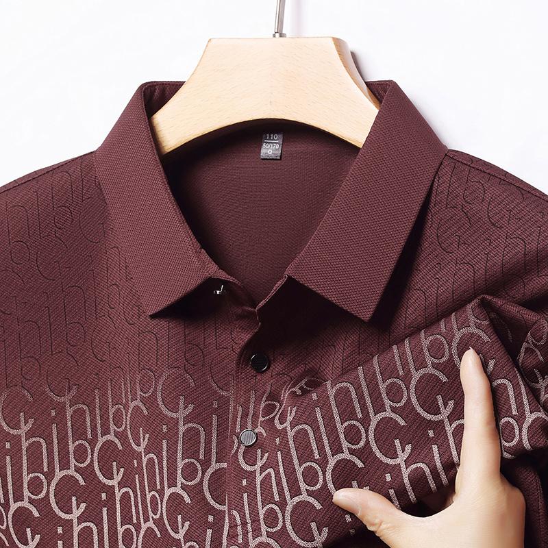 Summer New Men's Short Sleeved T-shirt with Collar Polo Middle Aged Dad's Casual Versatile T-shirt Top T