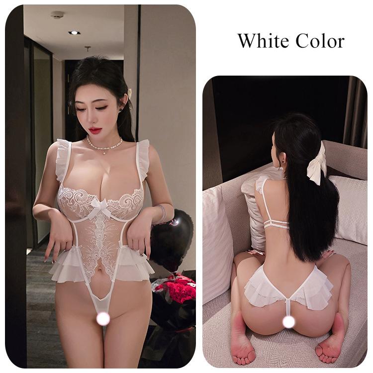New Fun Lingerie Sexy Lace Alluring Bodysuit Women's Open Range Small Chest Uniform Alluring Sleepwear