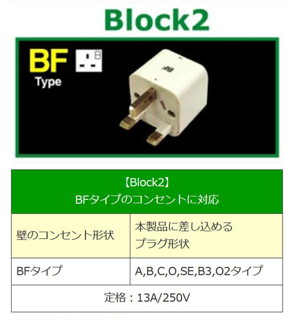 Kashimura Block Type Conversion Plug for Overseas Use Kamui NTI-142