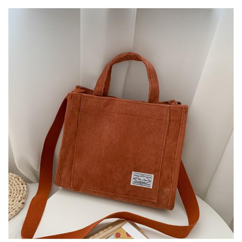 2026 New Corduroy Canvas Bag Women's Shoulder Crossbody Handbag Small Square Bag