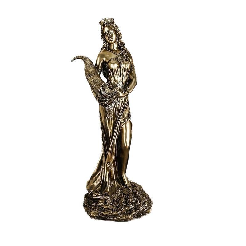 Greek Goddess of Wealth Statue: Lucky Decoration for Desk or Office