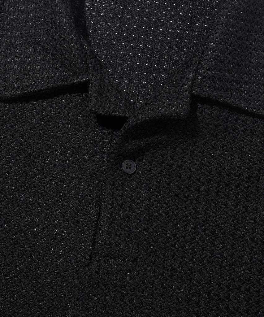 OTHERFITS Summer Mesh Open Collar Knit (Black)
