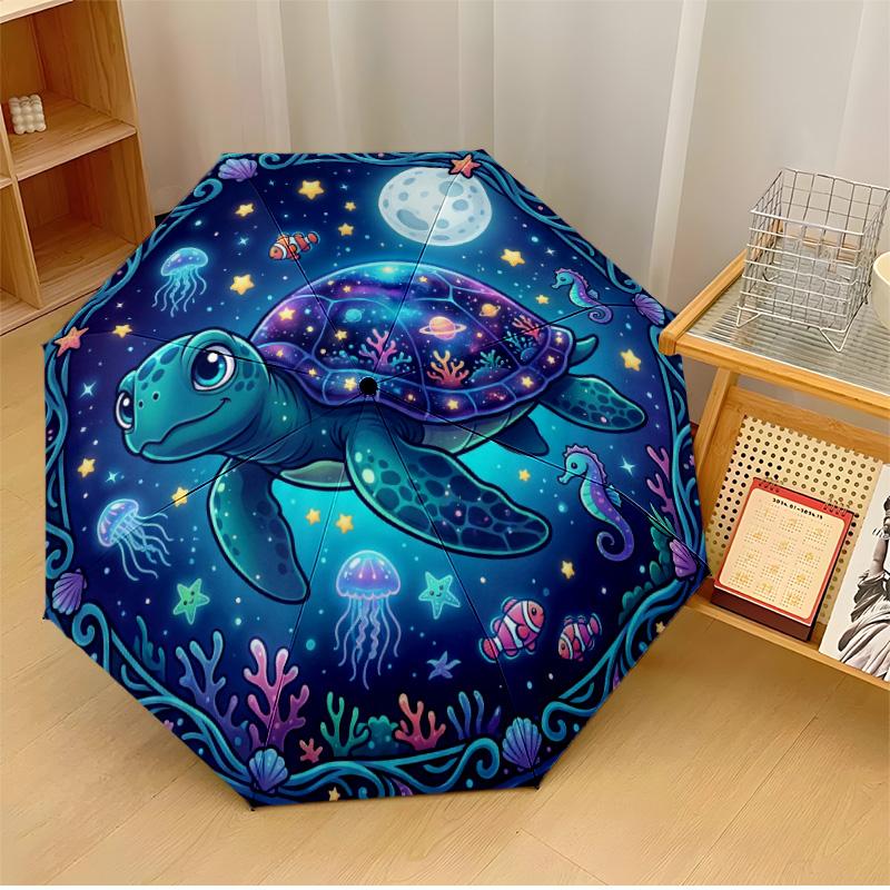 

Ocean Turtle Pattern Printed umbrella windproof folding umbrella portable sun and rain umbrella suitable for gifting