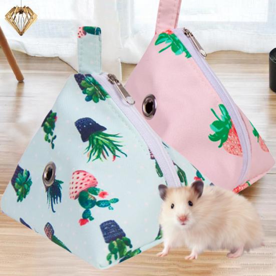 Trasportino per piccoli animali, con stampa alla moda, fori traspiranti, portatile, triangolare, per criceti, da viaggio