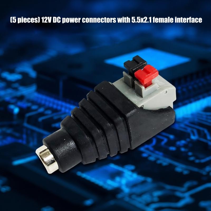 DC5.5x2.1mm Buchsen-Stromanschlüsse DC12V Fässer zu Druckklemmen-Adapter für stabile elektronische Geräteverbindung
