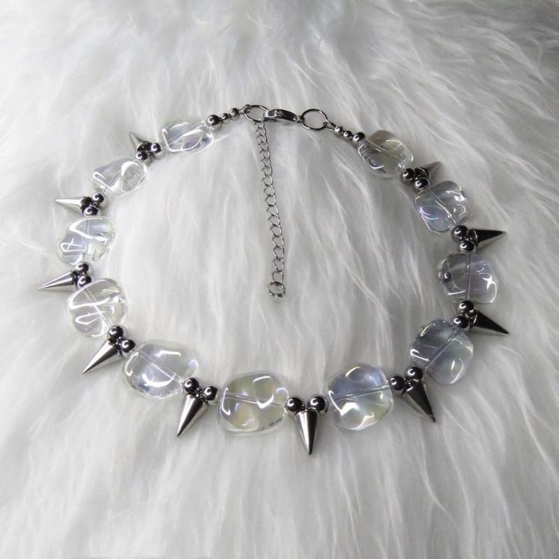 Adjustable Necklaces Splice Spike Rivet Pendant Hip-Hop Collarbone Chains Punk Style Choker Handcrafted Accessory