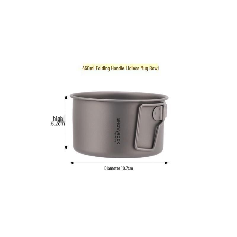 SNOW ROCK Pure Titanium Outdoor Camping Mug with Lid