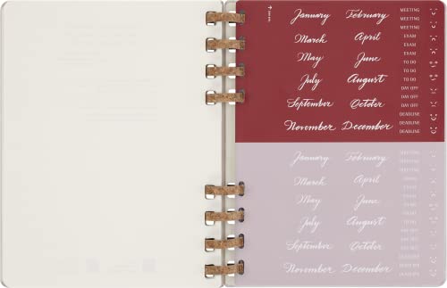 Moleskine undated spiral life planner, hardcover, XL size (20.4cm wide x 25.2cm high), Crushed Grape, DHUNDSPD2312MWH4