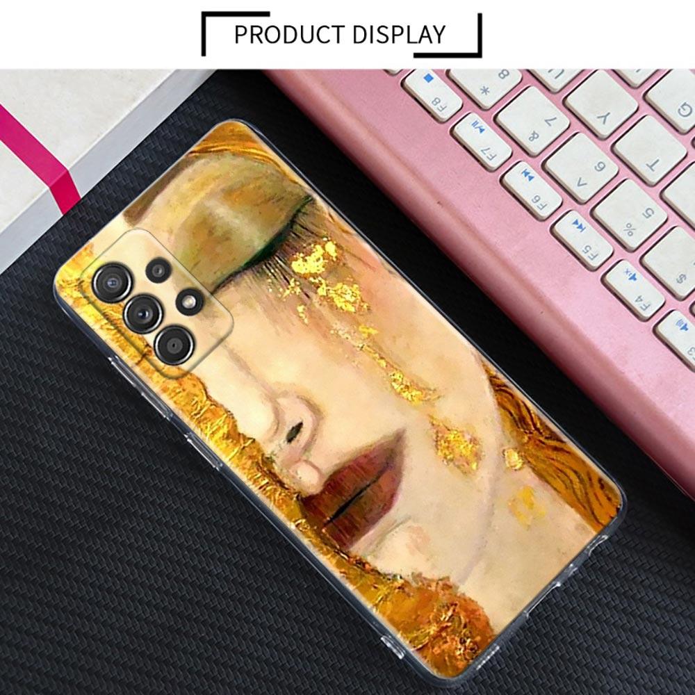 

Kiss by Gustav Klimt Golden Freya s Tears Clear A55 Cases For Samsung Galaxy A52 5G A53 A72 A54 A73 A33 A32 A23 A35 Phone Cover Samsung A12