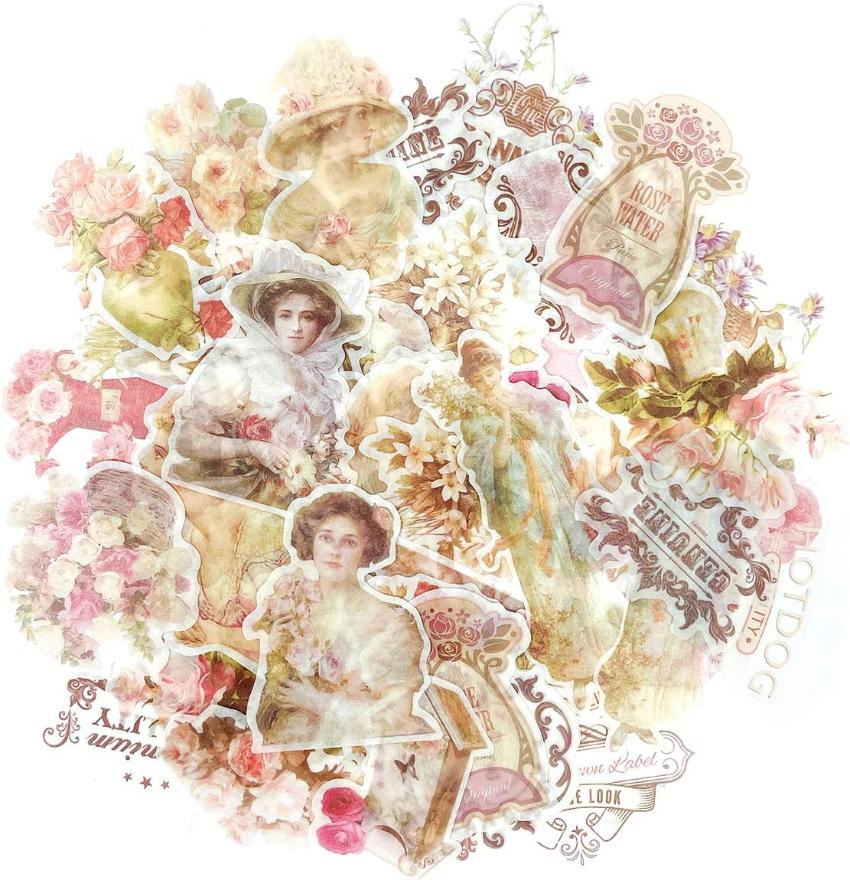 

Decorative Scrapbooking Washi Stickers, DIY Crafts for Stationery, Diary, Card Making (60 Pcs)
