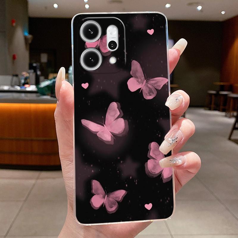 For Oppo Reno 14 Pro 5G 2025 Case Clear Luxury Fashion Butterfly Flowers Soft Slim Shell Casing For Reno14 14Pro Reno14Pro Cover