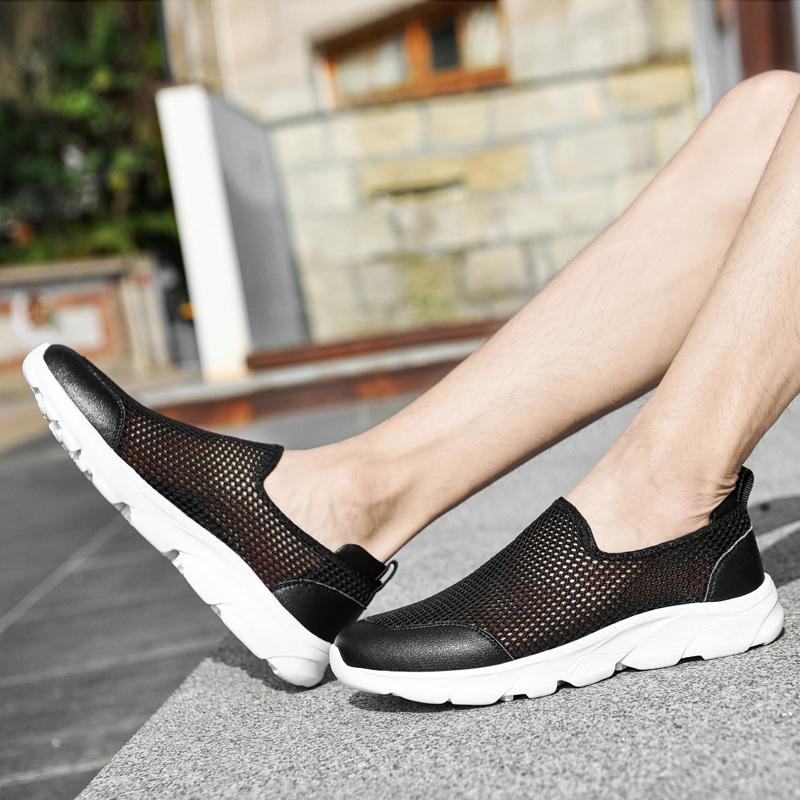 Fashion Slip-on Breathable Air Mesh Flats Handmade Trainers Sneakers Luxury Brand Mens Loafers New Men Summer Comfortable Casual Shoes