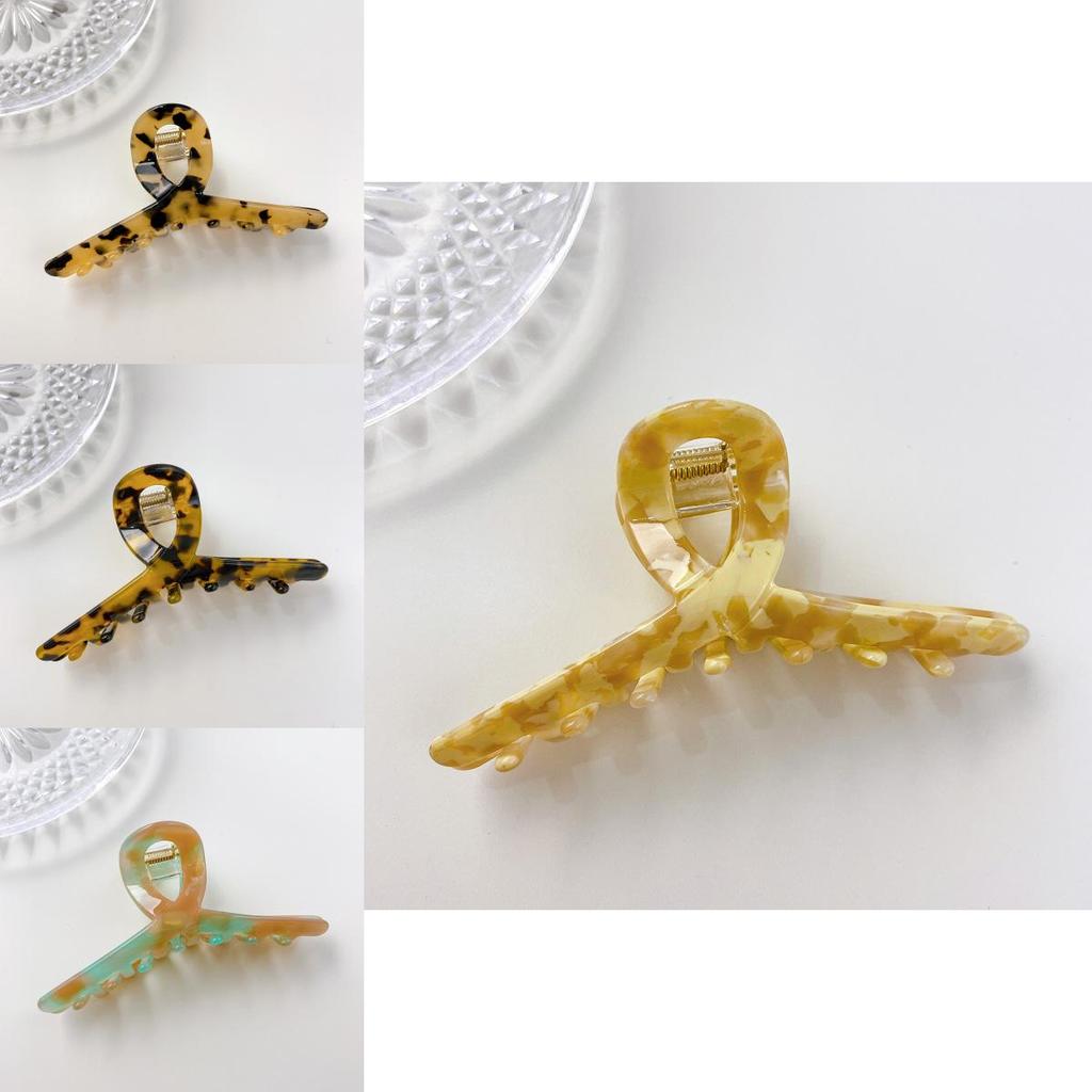 105cm Acetate Stunning Hair Claw Clip In Amber Green And Tortoise Shell Patterns For Trendy Girls