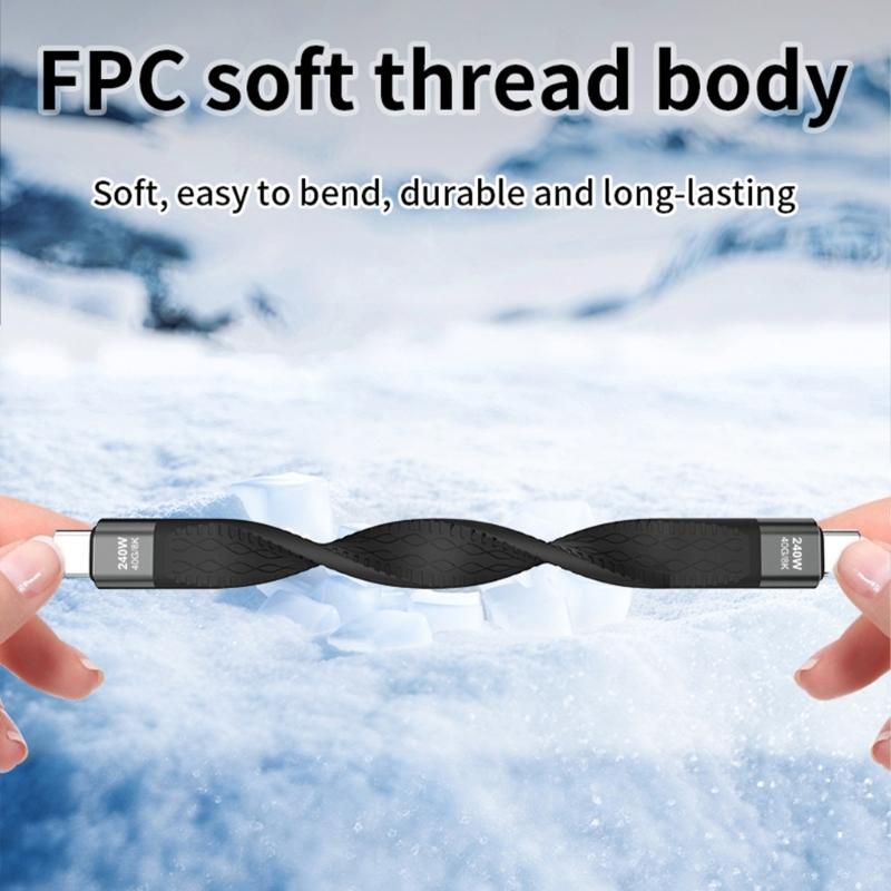 USB Type C Cord with PD240W Power and 40Gbps Data Speed, Supports 8K 60Hz Video Output for Computer