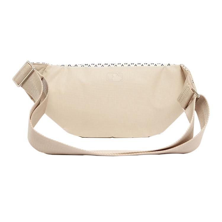 New MLB Monogram Collection Polyester Crossbody Bags Fanny Pack Regular Unisex Ivory White 3AHSM051N