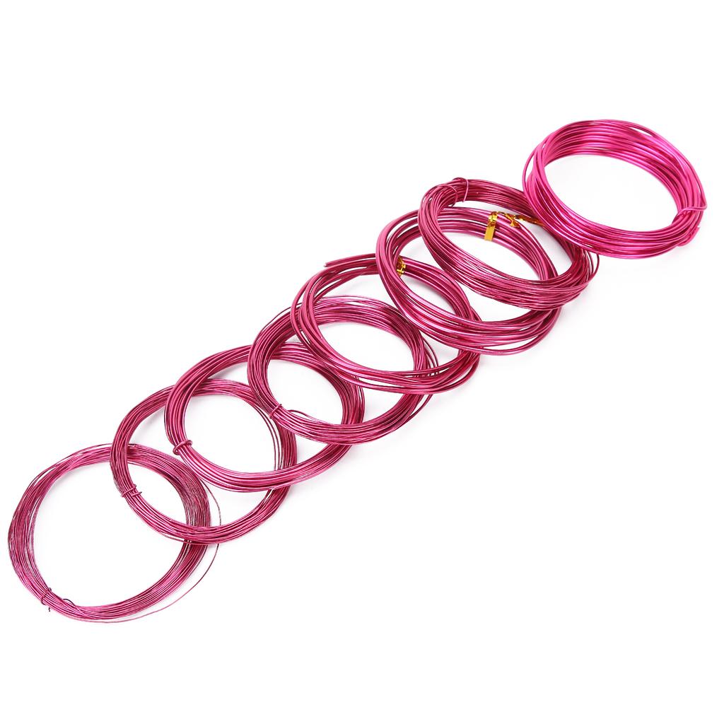 8 Rolls 0.6‑3mm Aluminum Jewelry Wire DIY Jewelry Craft Making Wire Supplies Dark Purple