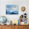 Christian Canvas Wall Art Decor When You Go Through Deep Waters Isaiah 43:2 Scripture Poster Print Picture Bible Ocean Artwork Framed for Home Decor,