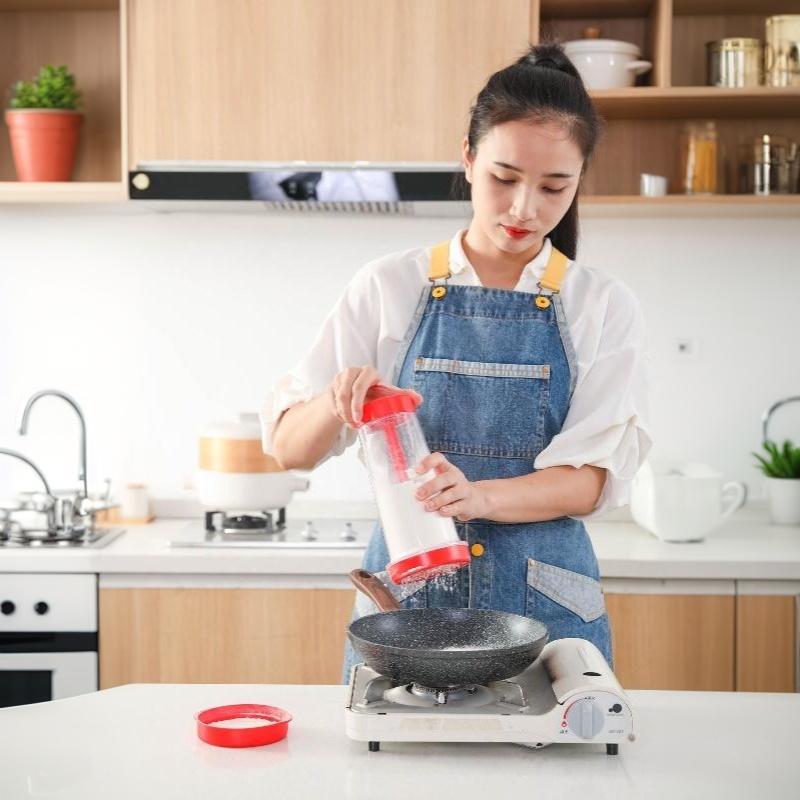 Large Capacity Semiautomatic Handheld Flour Sifter Fine Mesh Powder Sieve Baking Pastry Tool