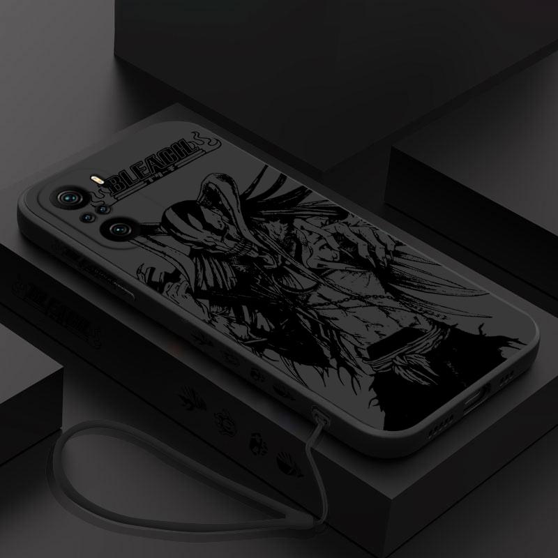 

Аніме BLEACH Kurosaki Ichigo Cover For Xiaomi Redmi Note 12 12Pro 11 11S 11T 10S 10 Pro Plus 5G Liquid Left Rope Phone Case Redmi Note 9T
