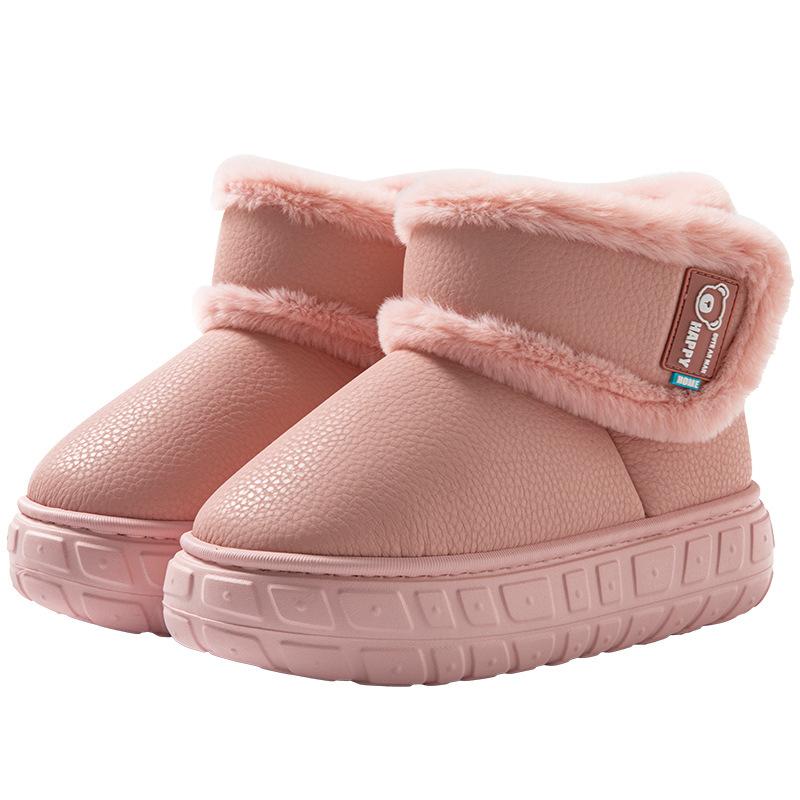 Outdoor Waterproof Bag with Cotton Slippers Women's Winter Home Thick-soled Plus Velvet Warm Cotton Shoes