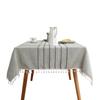 Modern Simple Symmetrical Striped Tablecloth Cotton And Linen Fabric Dining Table Cloth Solid Color Rectangular Tablecloth Household Cover Towel